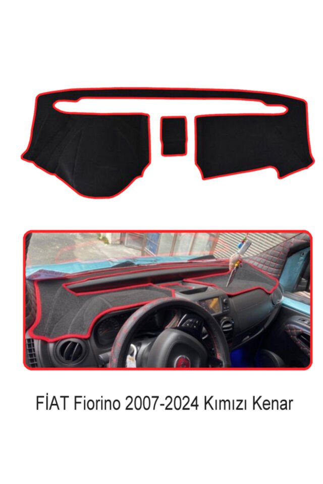 Fiat Fiorino 2007-2024 Arası Modeller Için Oto Torpido Koruyucu - Kırmızı Kenar