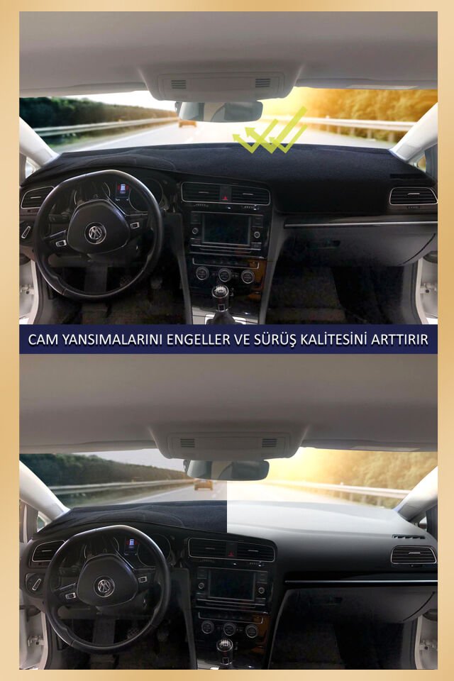 Renault Megane 1 İçin Uyumlu Torpido Koruma Halısı Siyah Kenar Renk Kırmızı