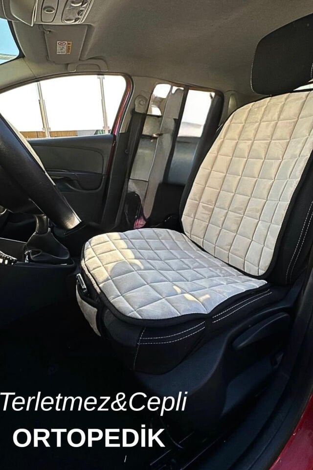 Premium Cepli Koltuk Minderi Şoför Koltuğu Seti-bej