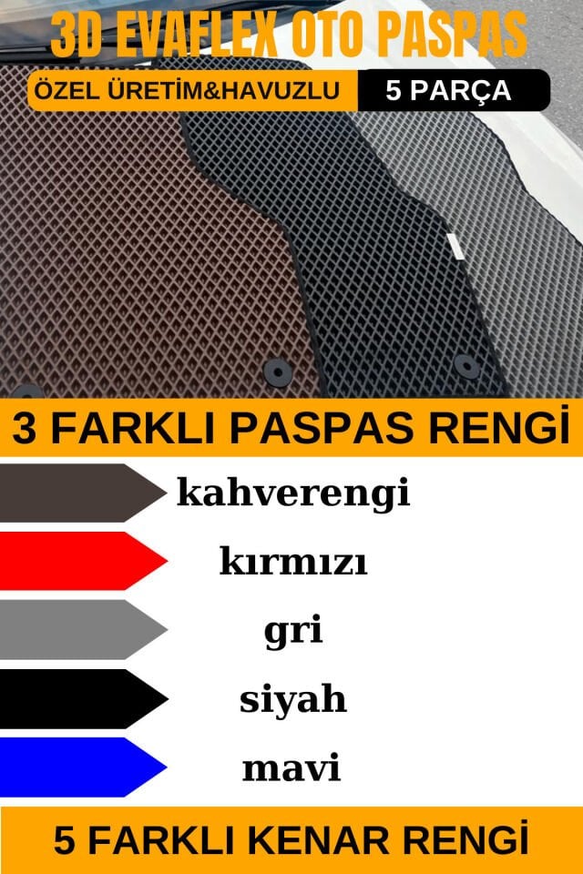 SKODA KODİAQ ARACA ÖZEL 3D EVA YENİ NESİL OTO PASPAS