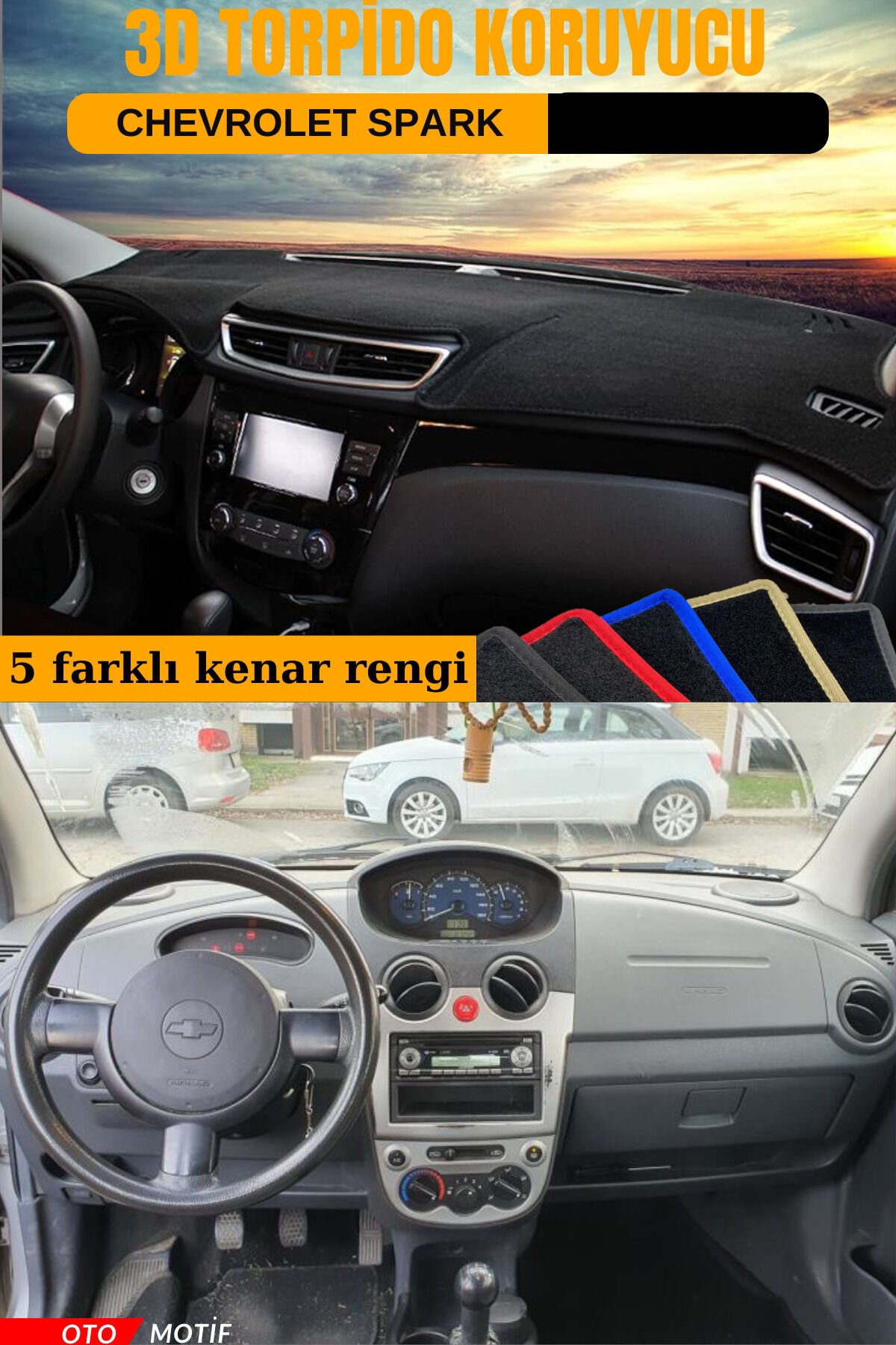 CHEVROLET SPARK 3D TORPİDO KORUYUCU KILIF - ÖN GÖĞÜS KAPLAMA