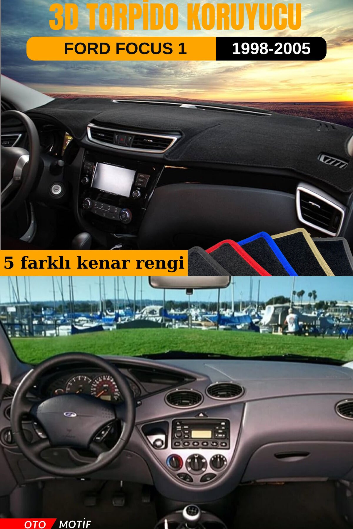 FORD FOCUS 1 3D TORPİDO KORUYUCU KILIF - ÖN GÖĞÜS KAPLAMA