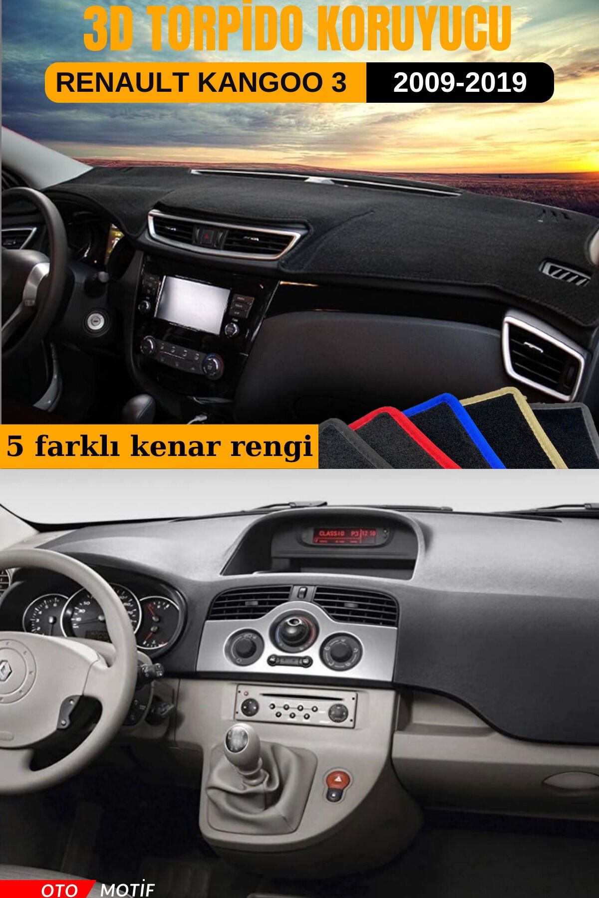 RENAULT KANGOO 3 3D TORPİDO KORUYUCU KILIF - ÖN GÖĞÜS KAPLAMA