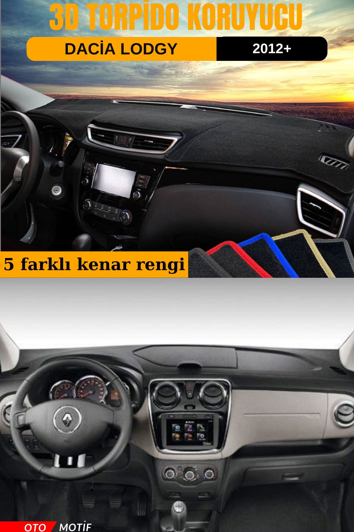 DACİA LODGY 3D TORPİDO KORUYUCU KILIF - ÖN GÖĞÜS KAPLAMA