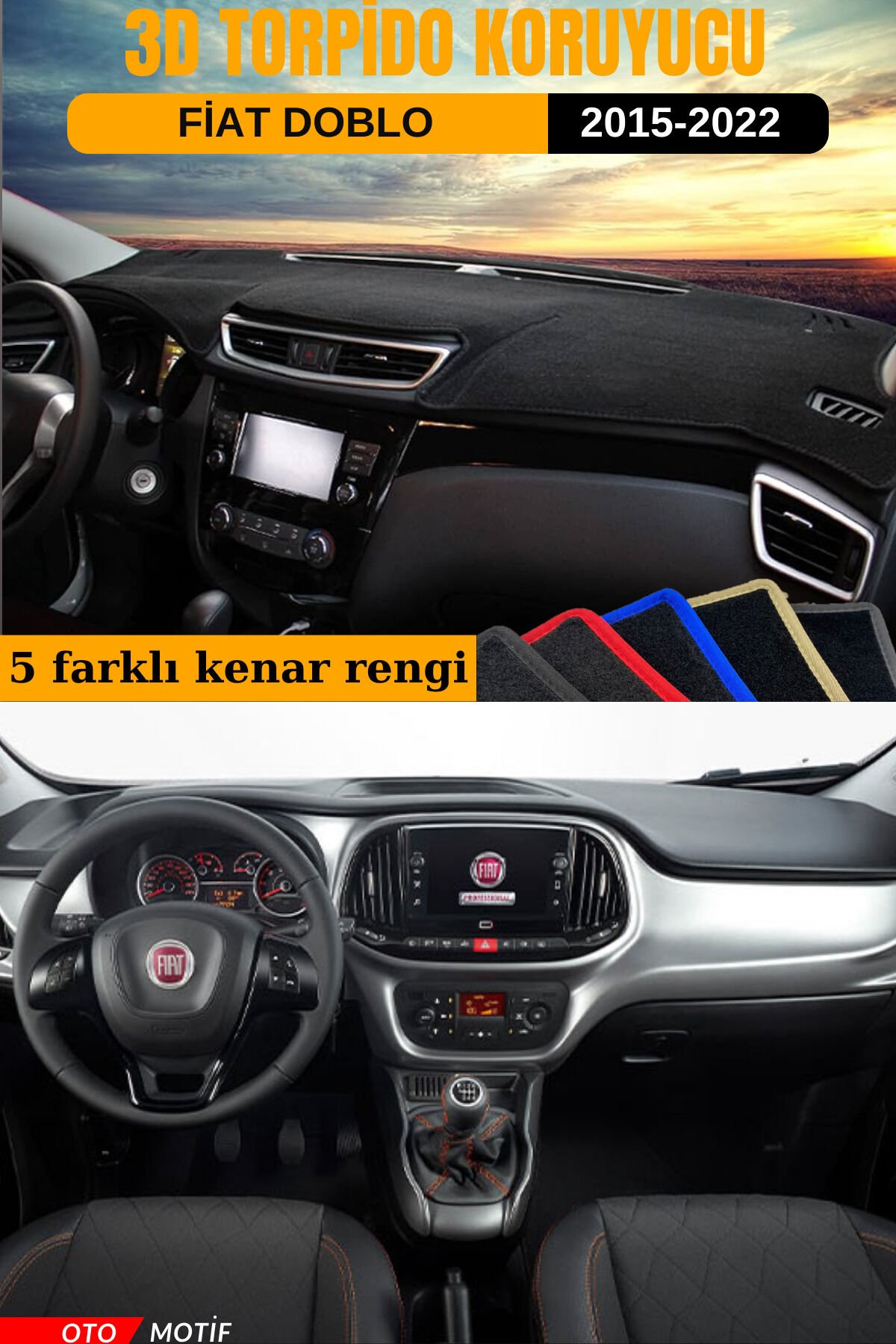 FİAT DOBLO D4 3D TORPİDO KORUYUCU KILIF - ÖN GÖĞÜS KAPLAMA