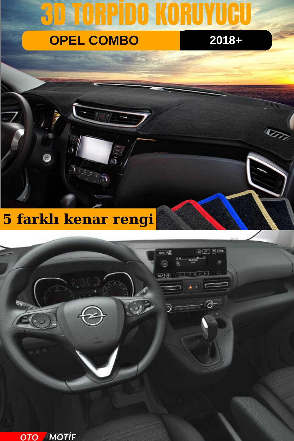 OPEL COMBO 2018+ 3D TORPİDO KORUYUCU KILIF - ÖN GÖĞÜS KAPLAMA
