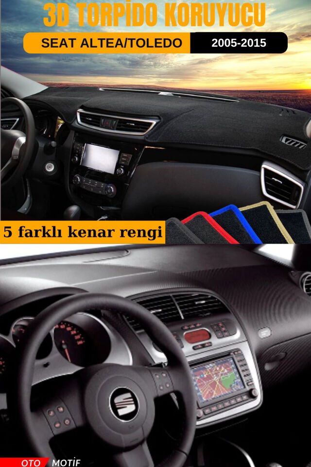SEAT ALTEA/TOLEDO 3D TORPİDO KORUYUCU KILIF - ÖN GÖĞÜS KAPLAMA