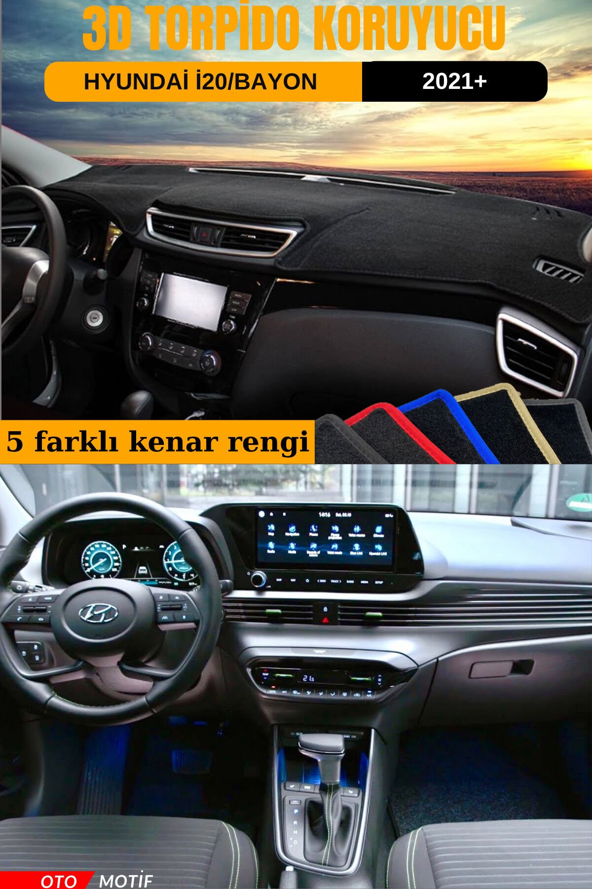 HYUNDAİ İ20 3D TORPİDO KORUYUCU KILIF - ÖN GÖĞÜS KAPLAMA