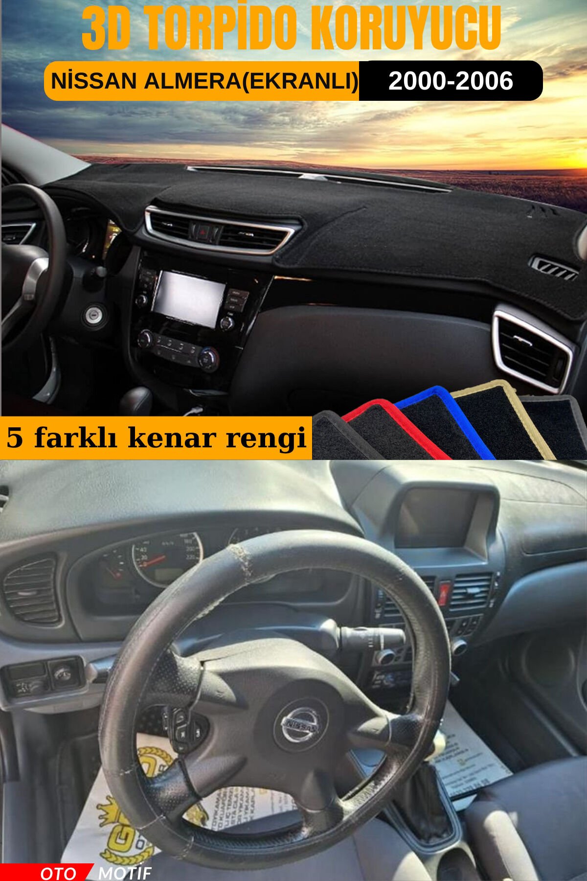 NİSSAN ALMERA 3D TORPİDO KORUYUCU KILIF - ÖN GÖĞÜS KAPLAMA