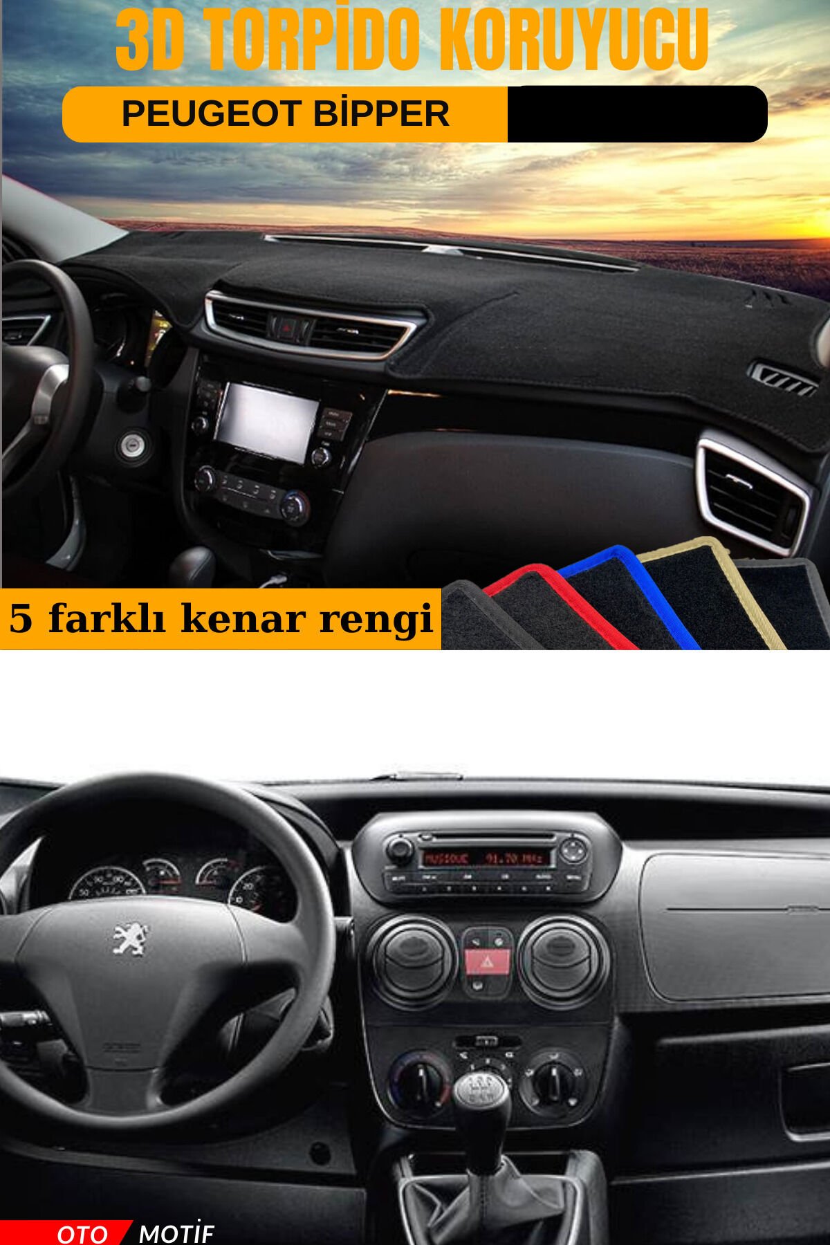 PEUGEOT BİPPER 3D TORPİDO KORUYUCU KILIF - ÖN GÖĞÜS KAPLAMA