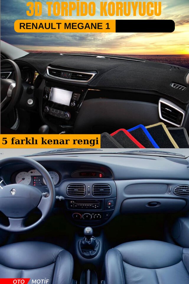 RENAULT MEGANE 1 3D TORPİDO KORUYUCU KILIF - ÖN GÖĞÜS KAPLAMA