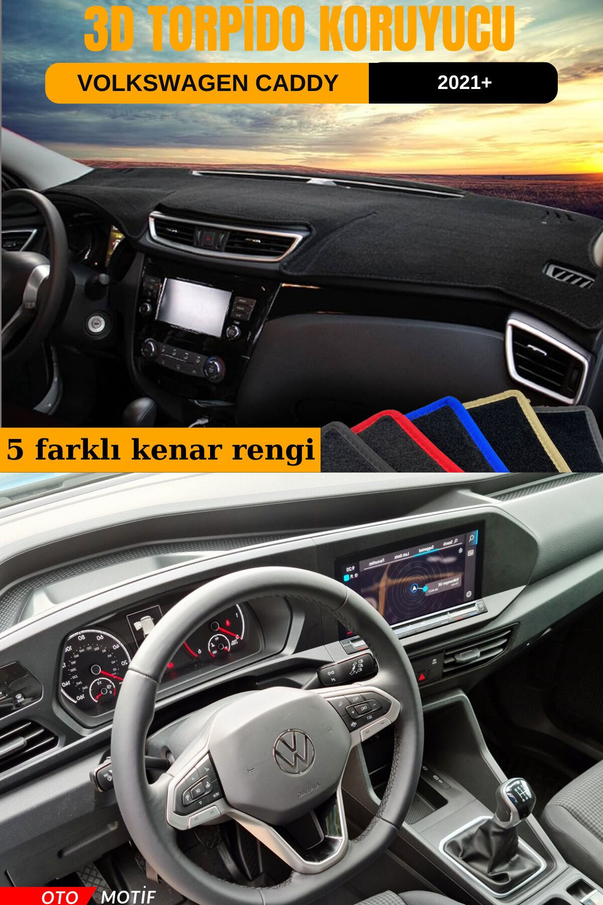 VOLKSWAGEN CADDY 3D TORPİDO KORUYUCU KILIF - ÖN GÖĞÜS KAPLAMA