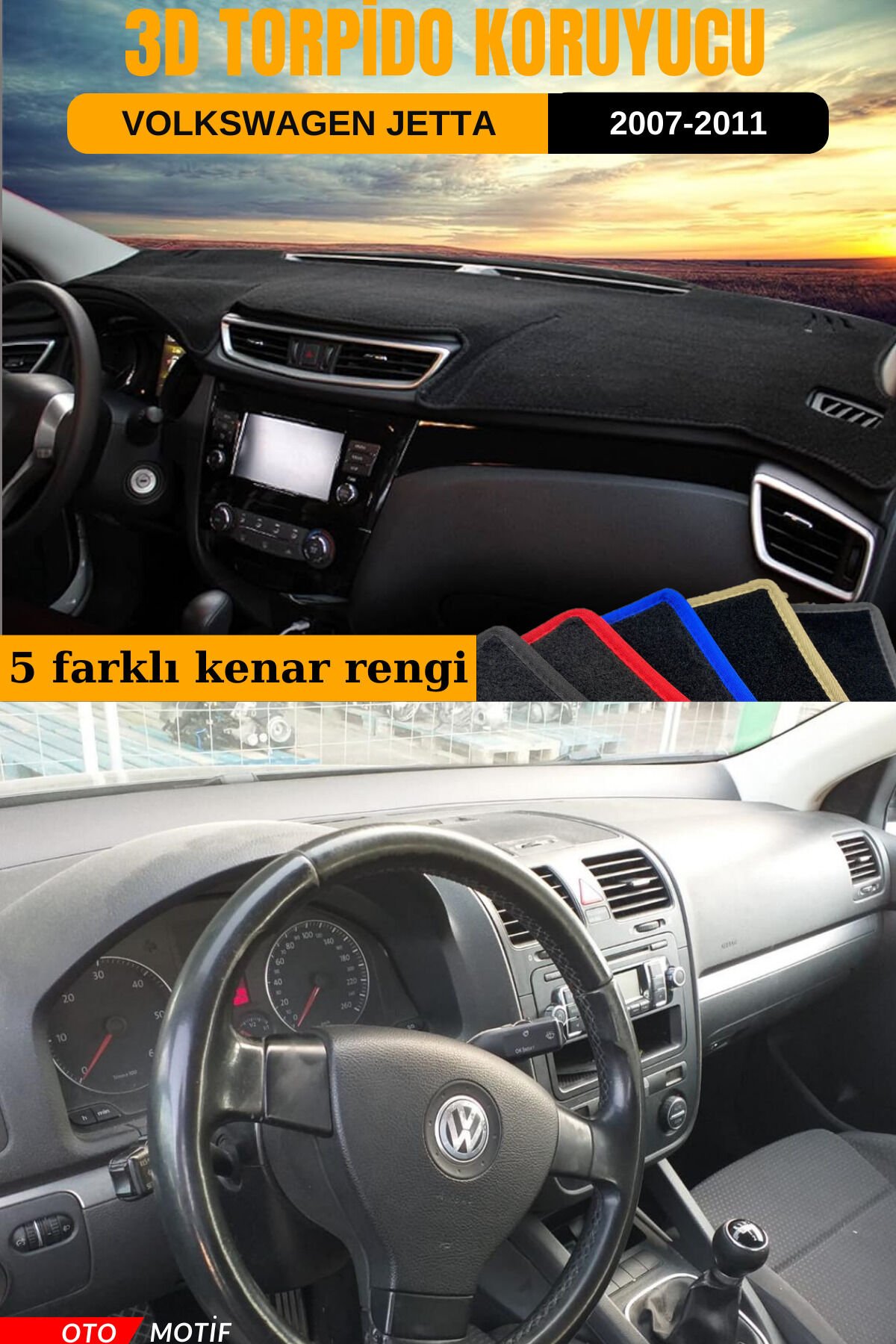 VOLKSWAGEN JETTA 3D TORPİDO KORUYUCU KILIF - ÖN GÖĞÜS KAPLAMA