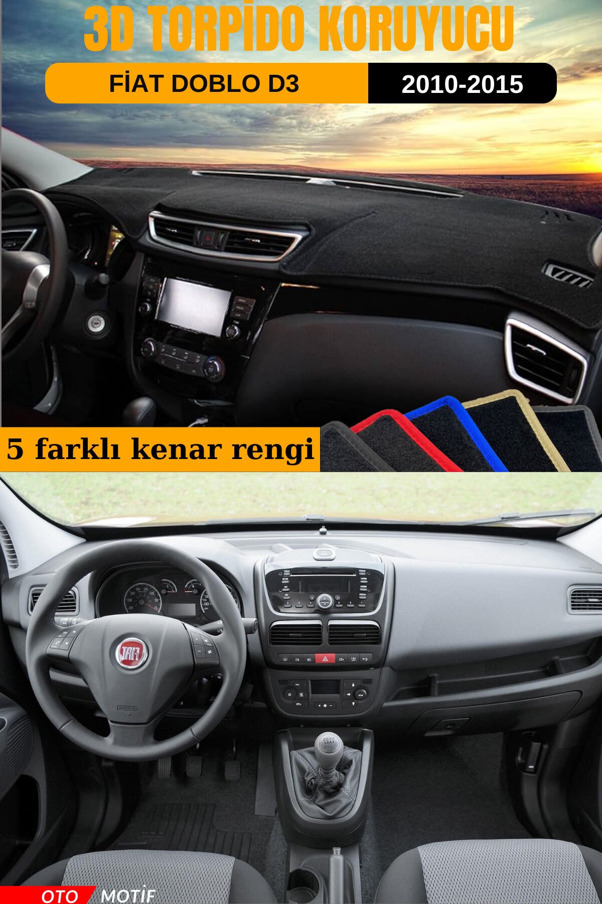 FİAT DOBLO D3 3D TORPİDO KORUYUCU KILIF - ÖN GÖĞÜS KAPLAMA