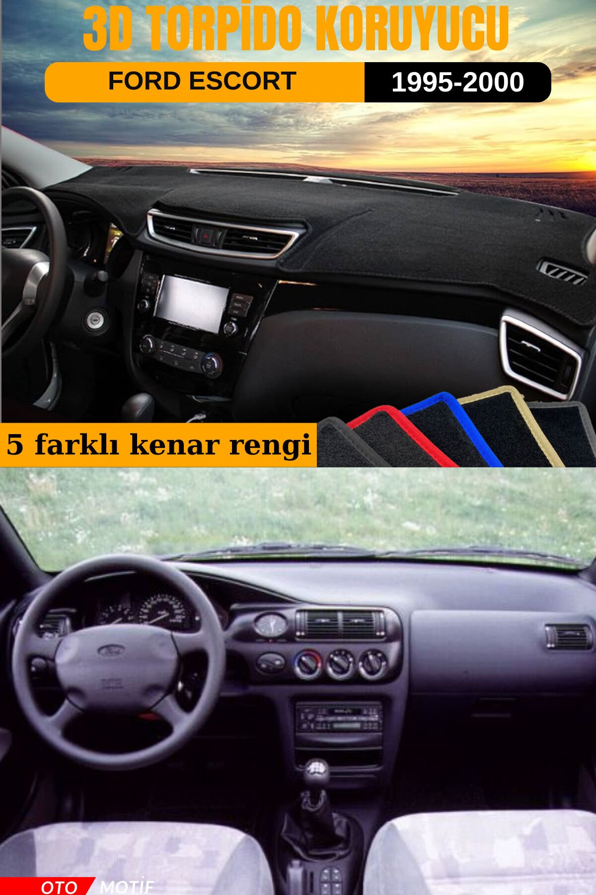 FORD ESCORT (1995-2000) 3D TORPİDO KORUYUCU KILIF - ÖN GÖĞÜS KAPLAMA