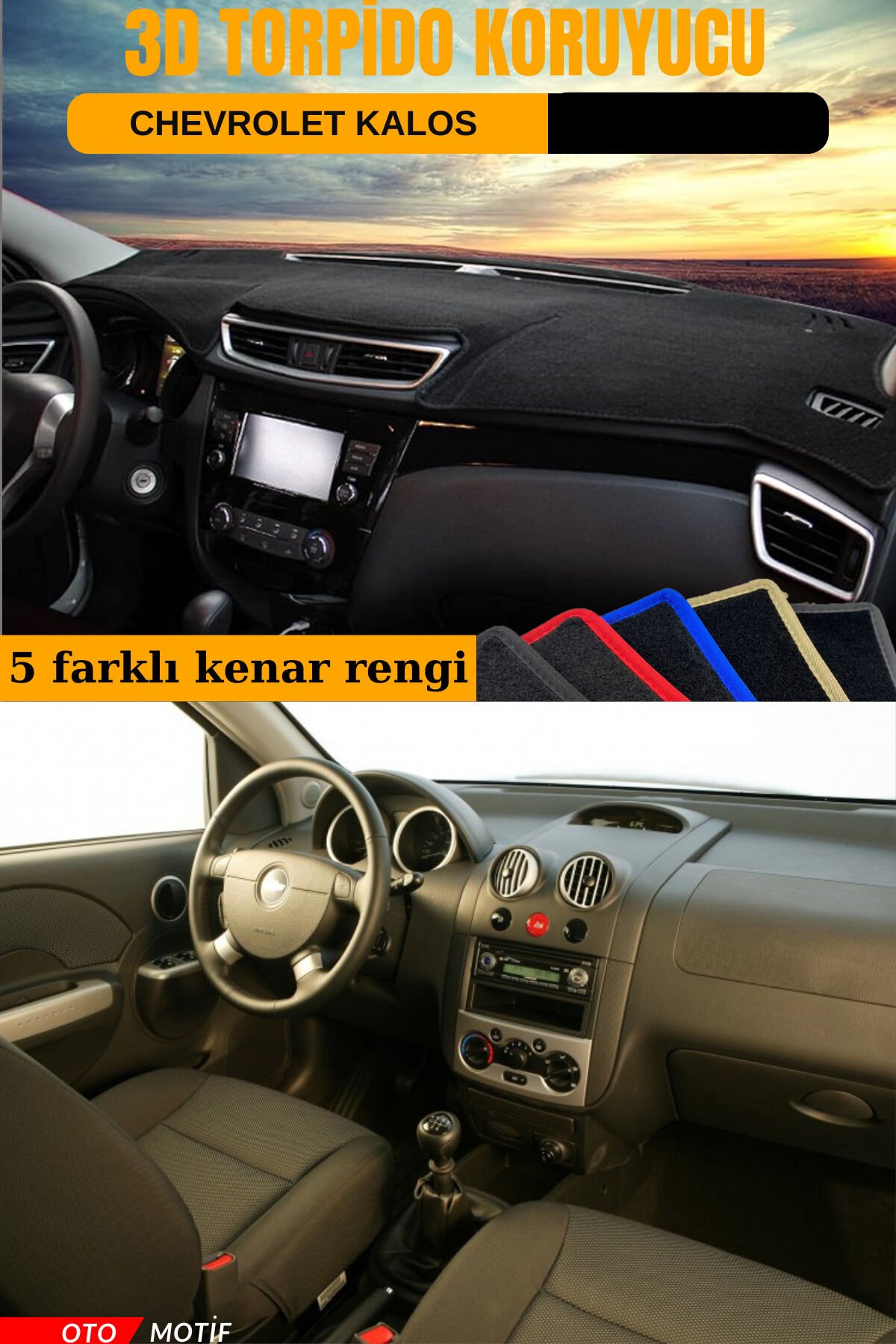 CHEVROLET KALOS 3D TORPİDO KORUYUCU KILIF - ÖN GÖĞÜS KAPLAMA