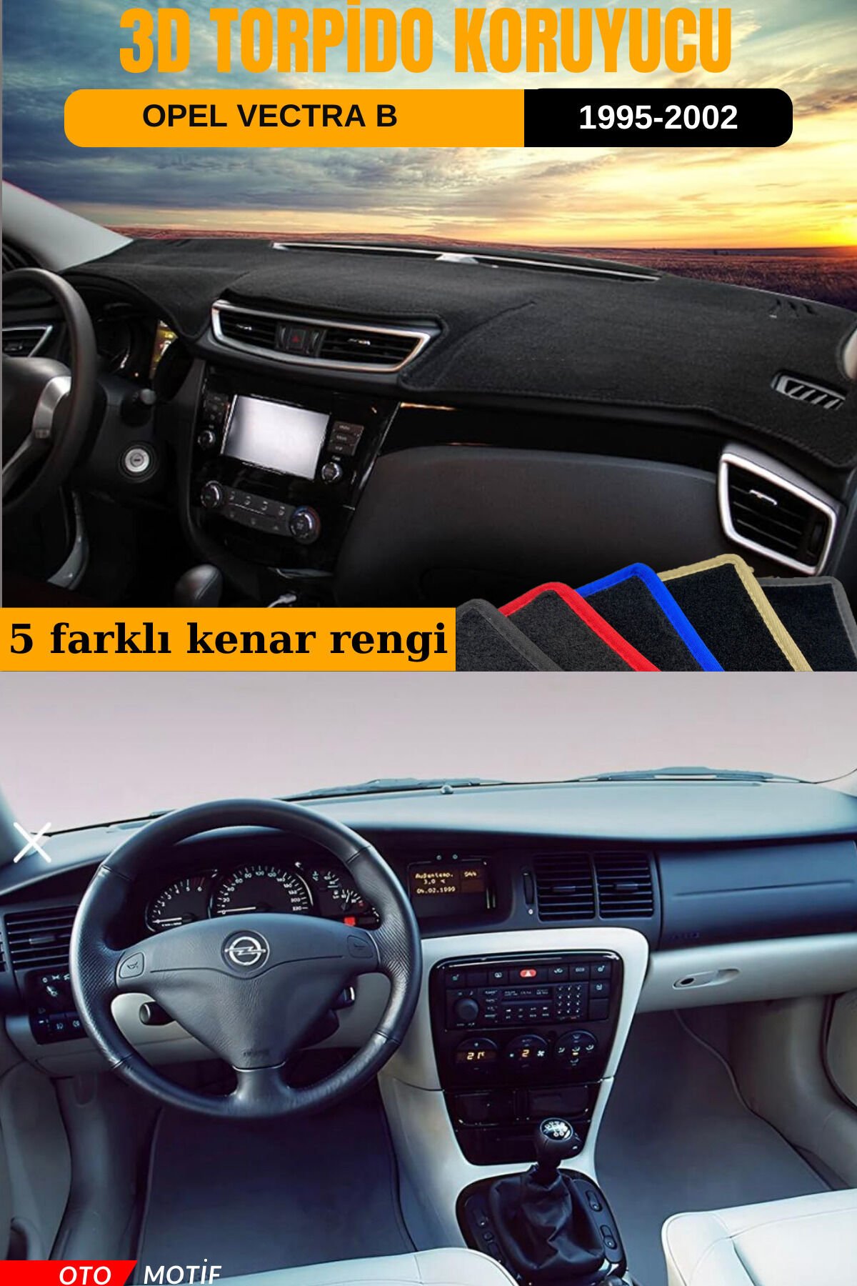 OPEL VECTRA B 3D TORPİDO KORUYUCU KILIF - ÖN GÖĞÜS KAPLAMA