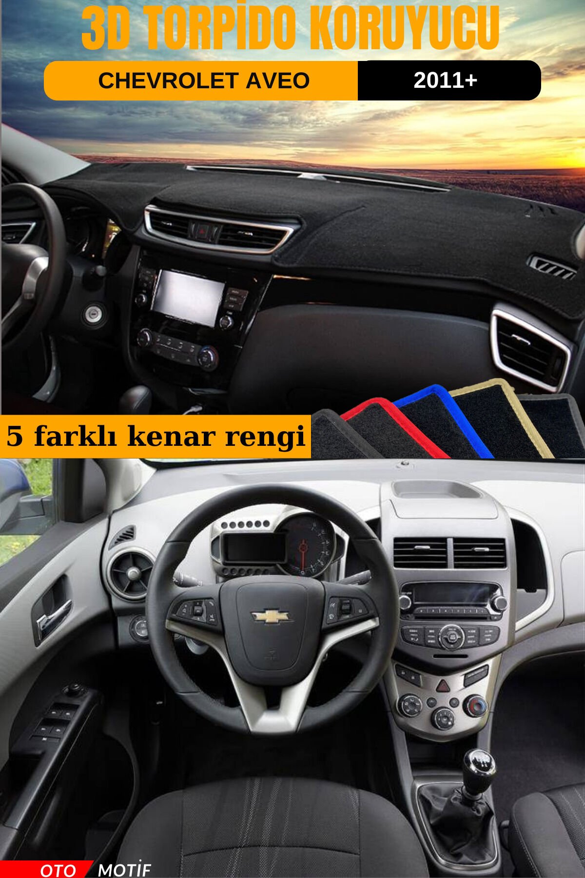 CHEVROLET AVEO 3D TORPİDO KORUYUCU KILIF - ÖN GÖĞÜS KAPLAMA