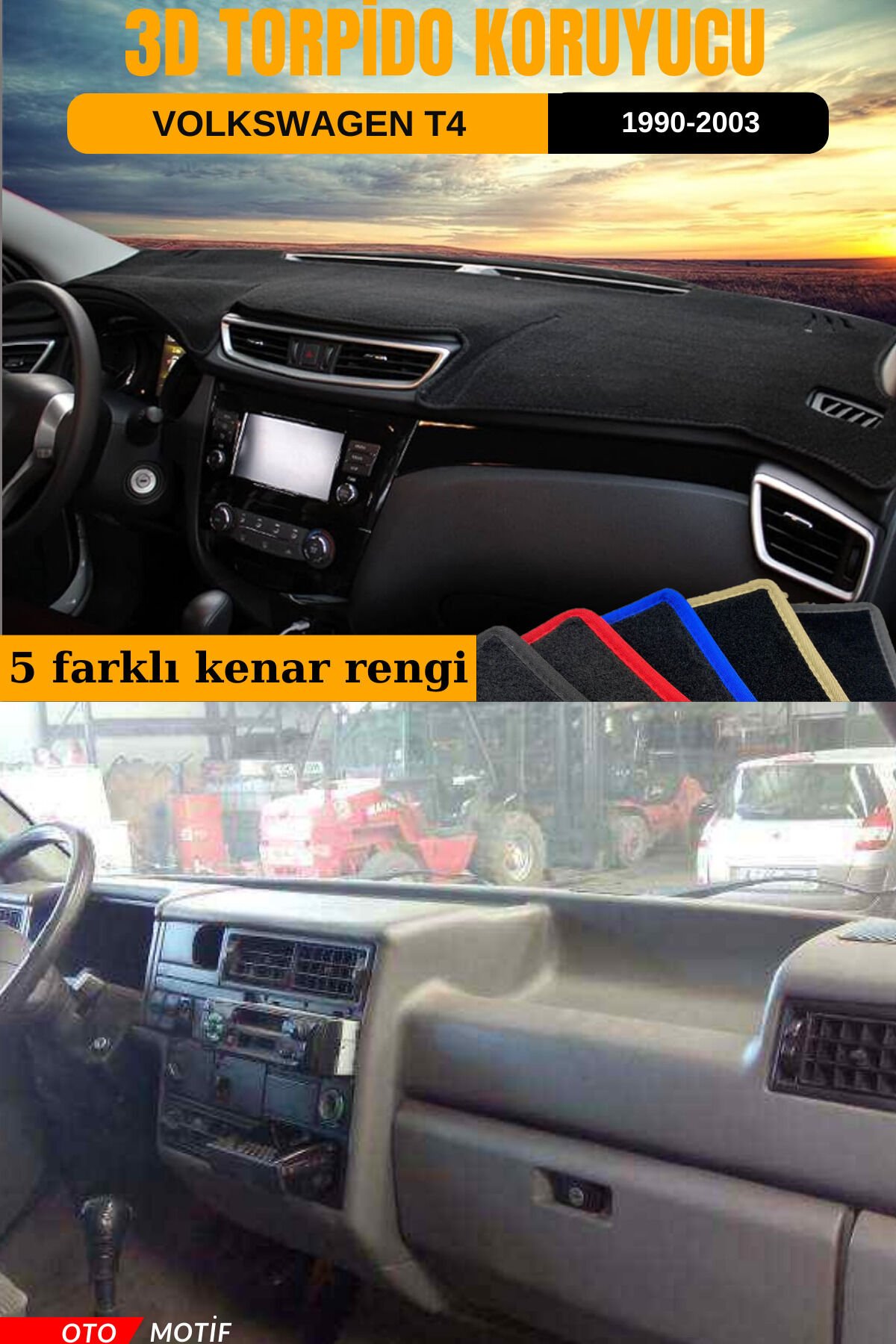 VOLKSWAGEN TRANSPOERTER T4 3D TORPİDO KORUYUCU KILIF - ÖN GÖĞÜS KAPLAMA