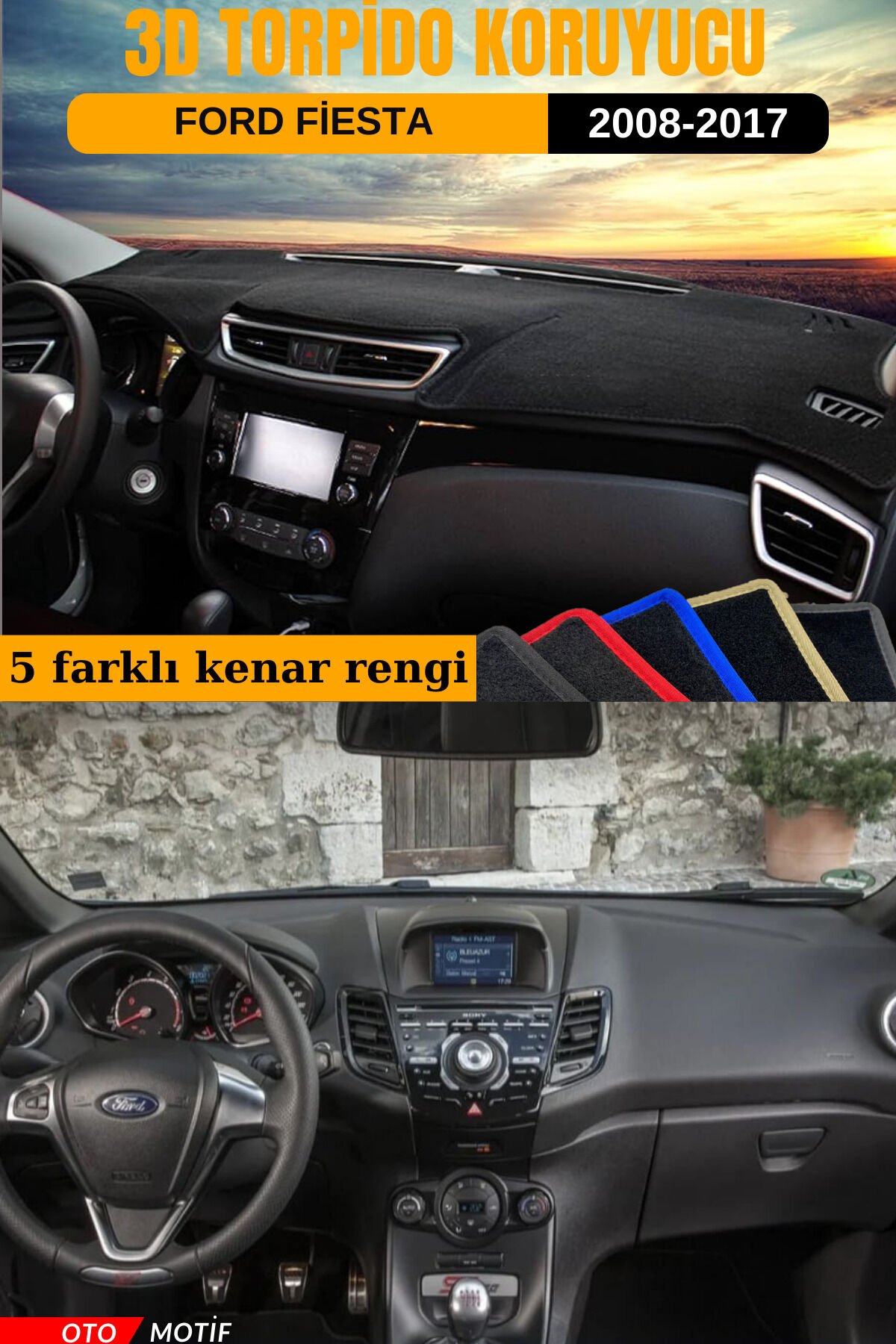 FORD FİESTA 3D TORPİDO KORUYUCU KILIF - ÖN GÖĞÜS KAPLAMA