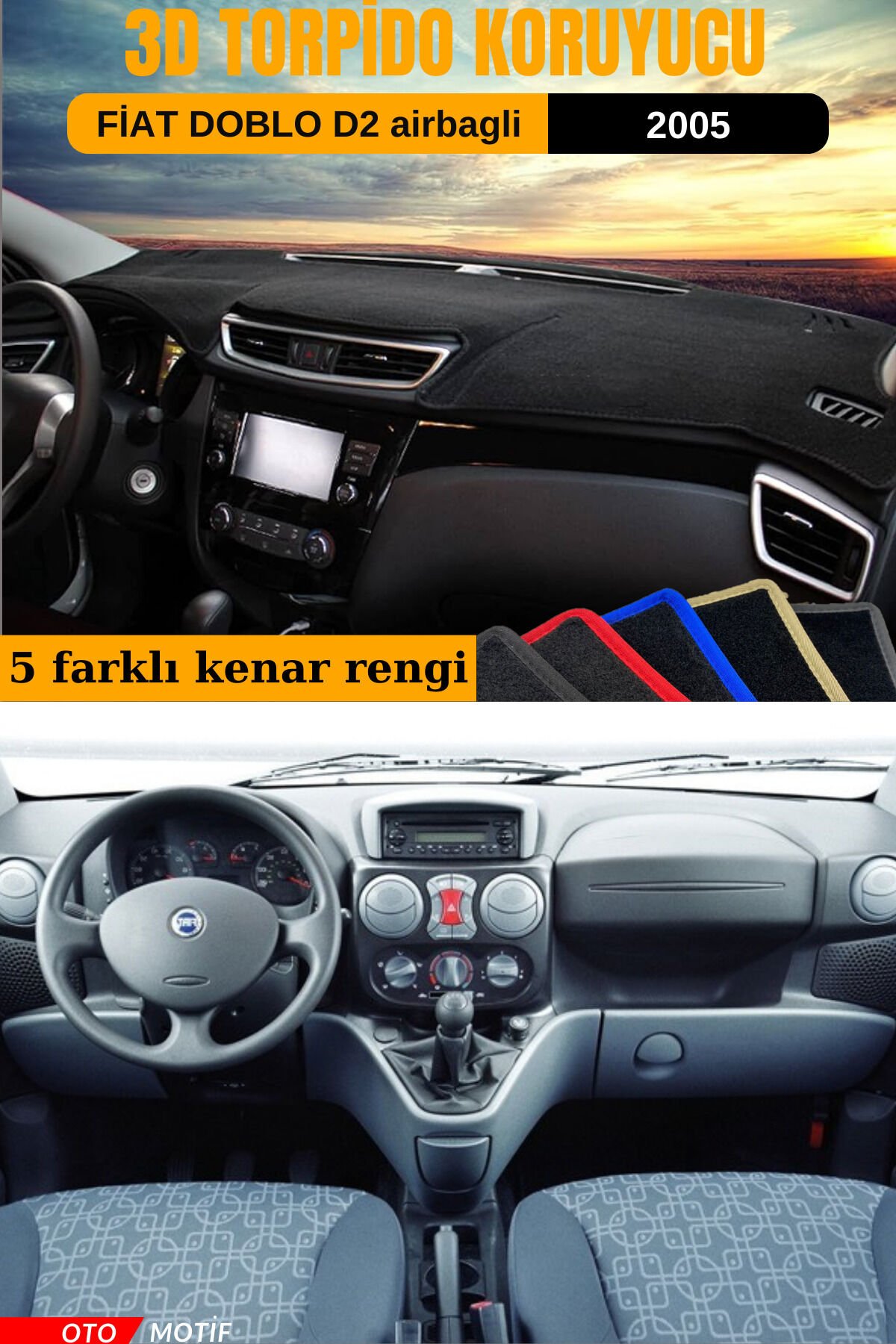 FİAT DOBLO D2 3D TORPİDO KORUYUCU KILIF - ÖN GÖĞÜS KAPLAMA