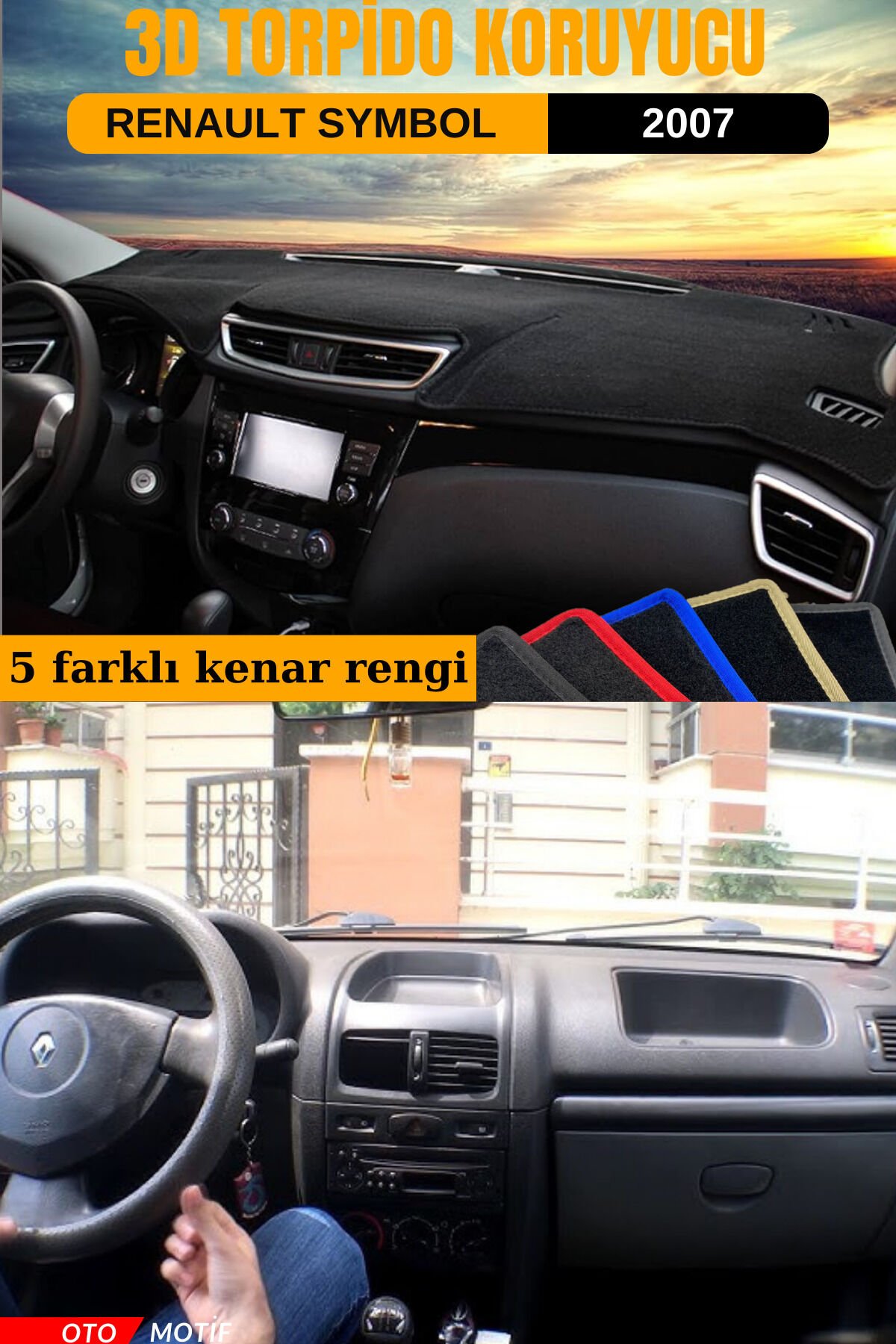 RENAULT SYMBOL 2007 3D TORPİDO KORUYUCU KILIF - ÖN GÖĞÜS KAPLAMA