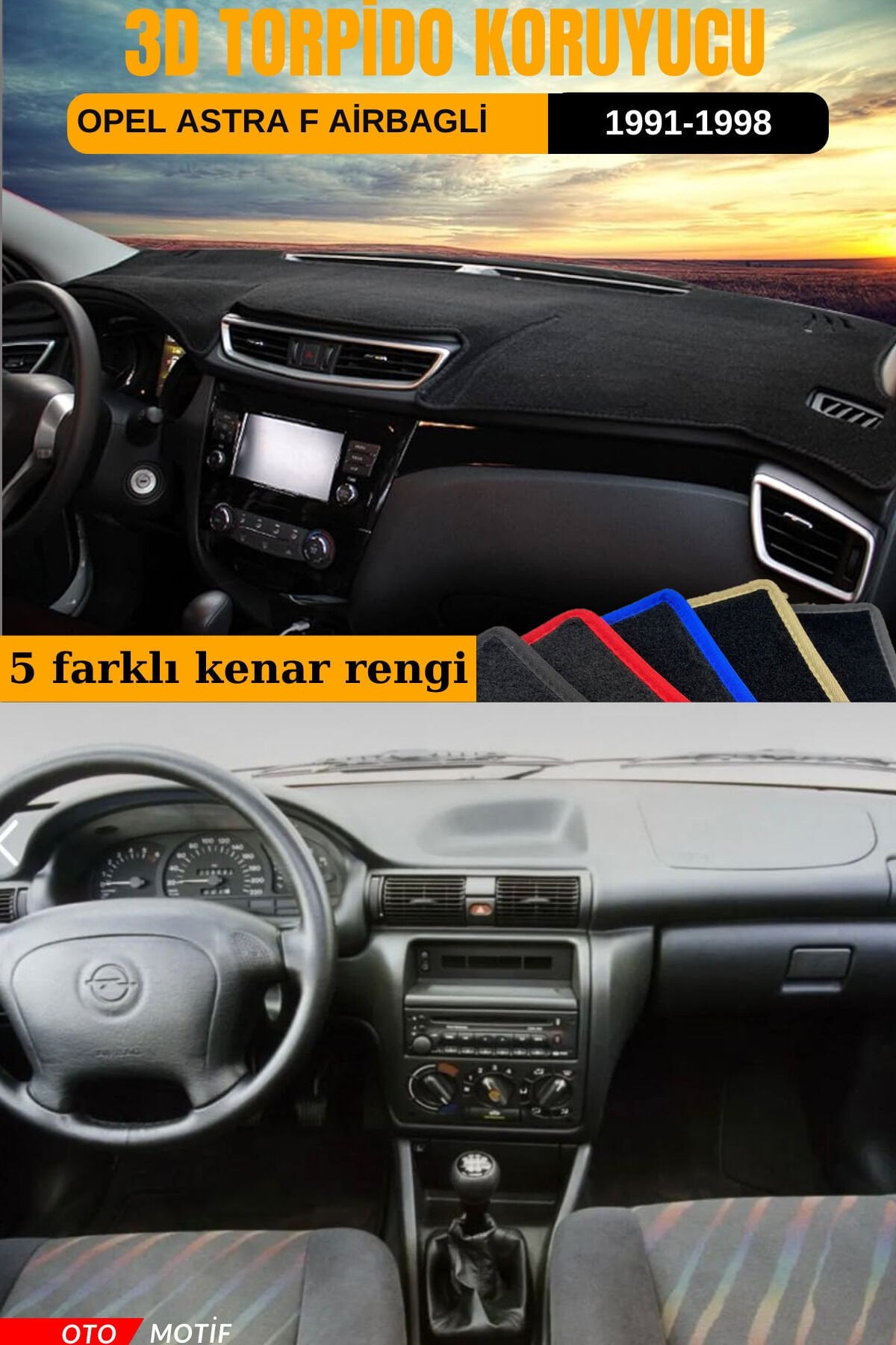 OPEL ASTRA F AİRBAGLİ 3D TORPİDO KORUYUCU KILIF - ÖN GÖĞÜS KAPLAMA