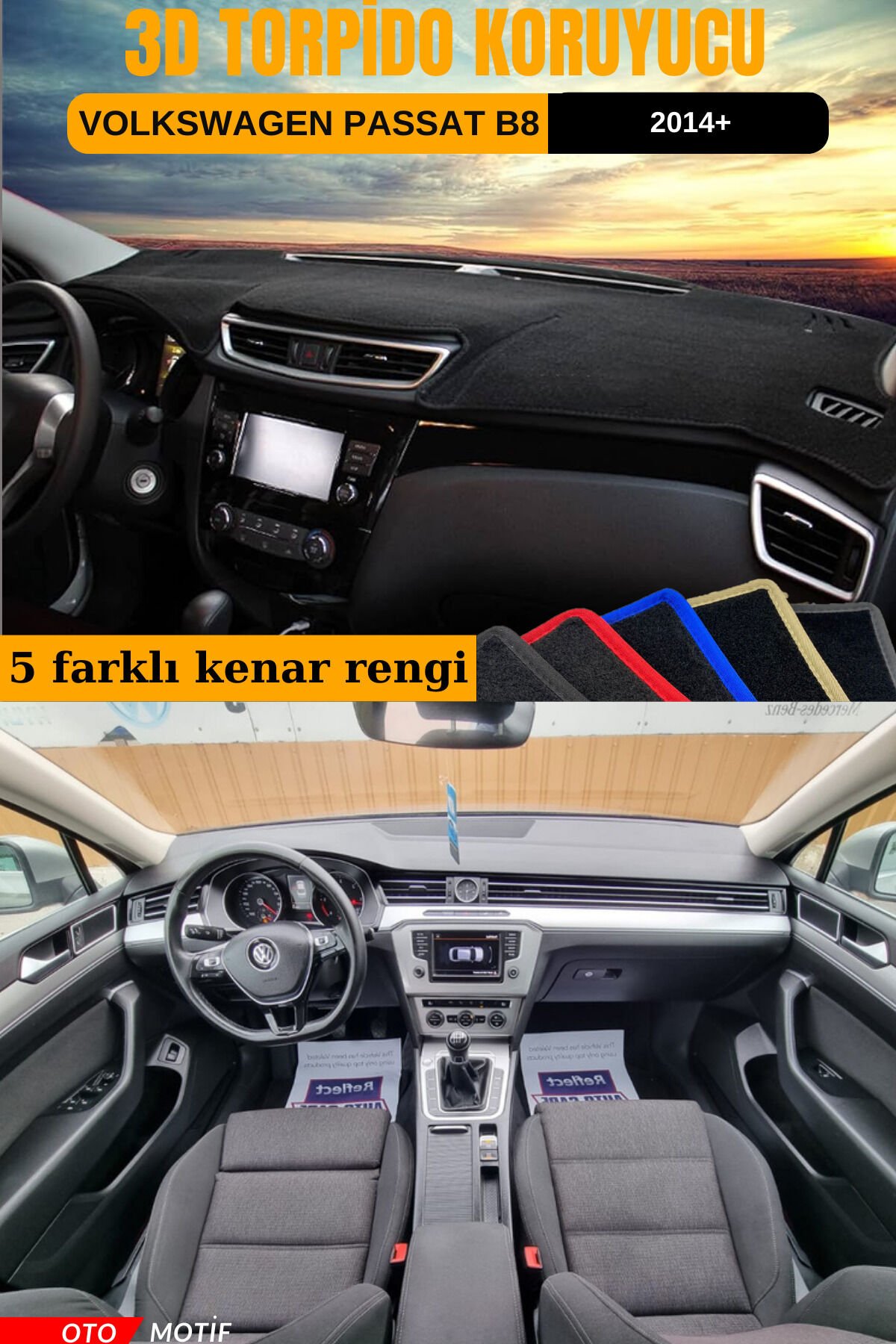 VOLKSWAGEN PASSAT B8 3D TORPİDO KORUYUCU KILIF - ÖN GÖĞÜS KAPLAMA