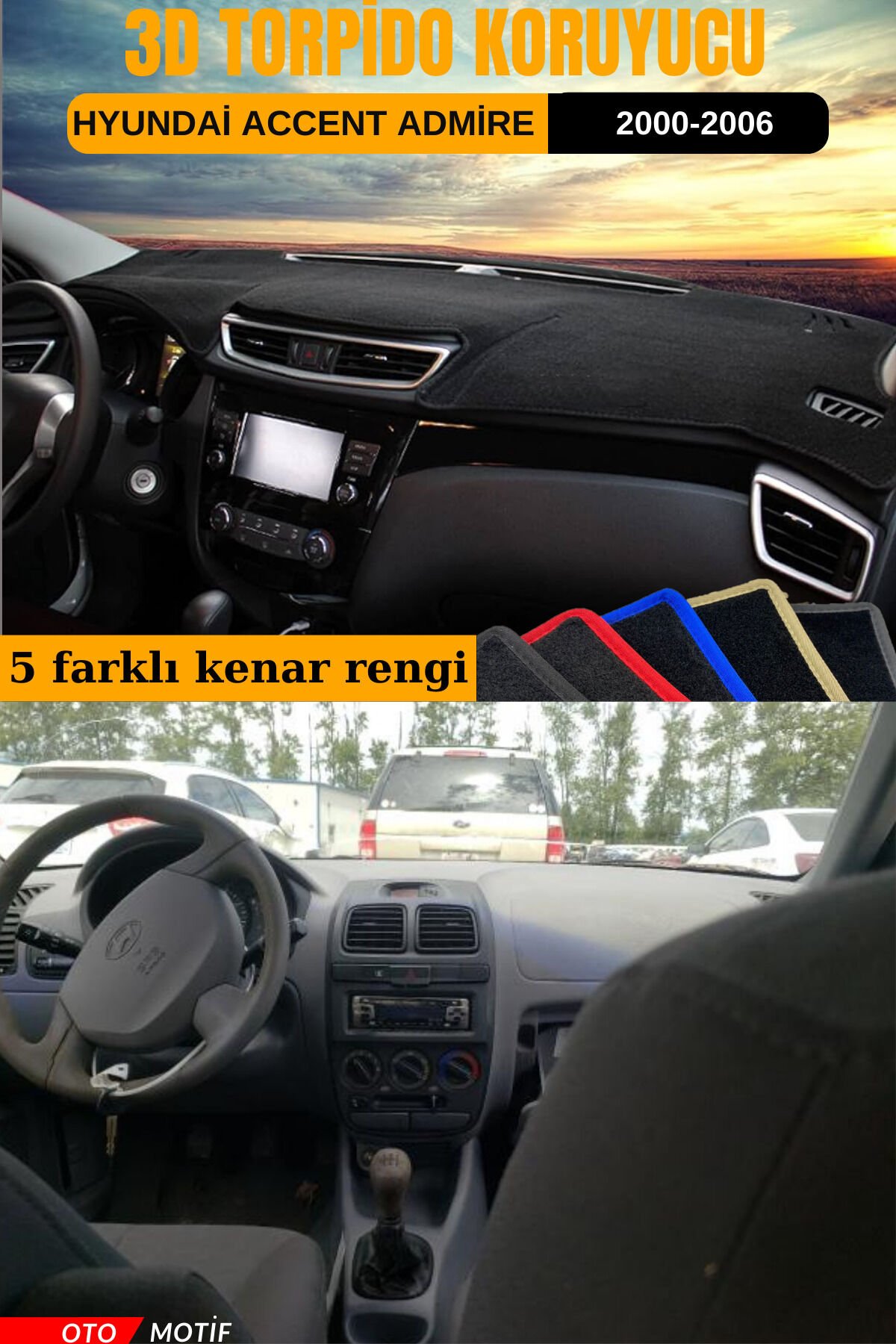 HYUNDAİ ACCENT ADMİRE 3D TORPİDO KORUYUCU KILIF - ÖN GÖĞÜS KAPLAMA