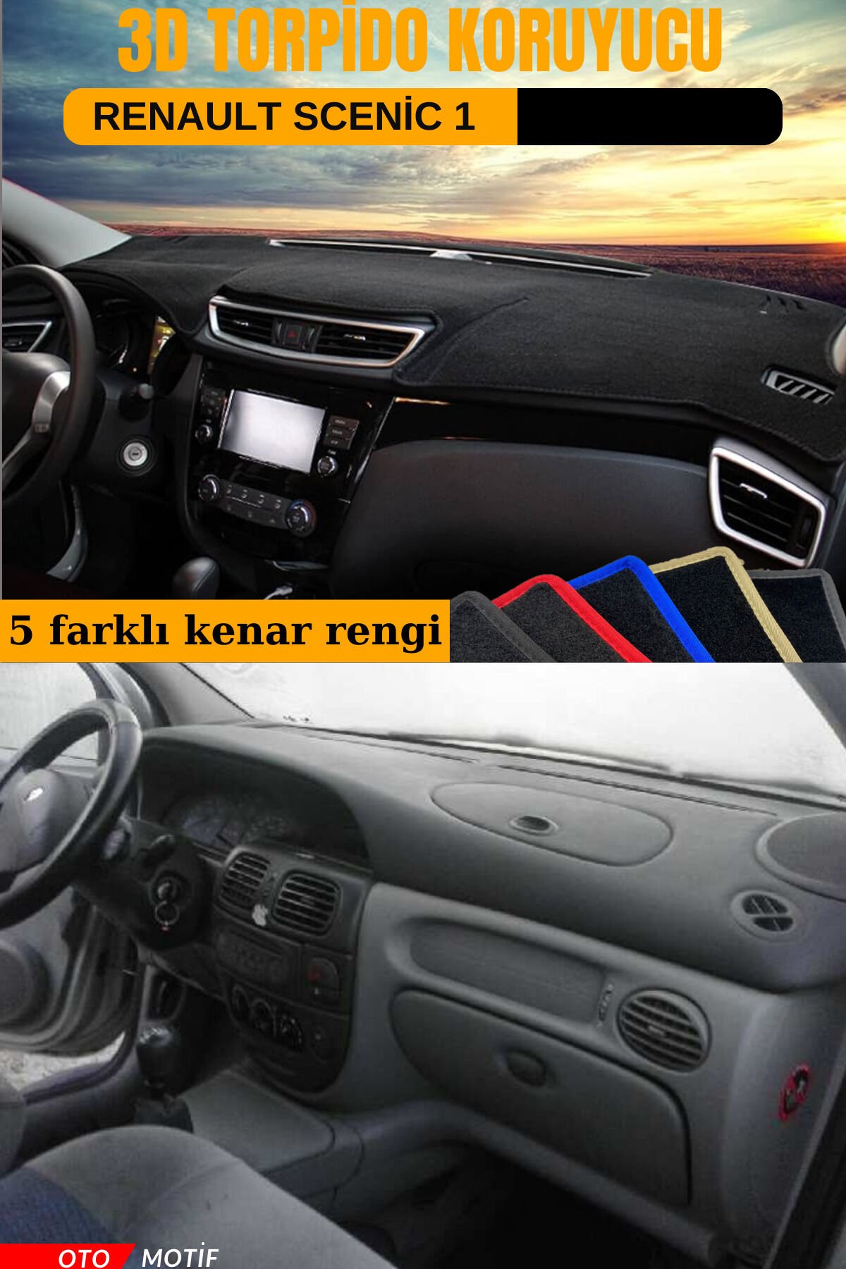 RENAULT SCENİC 1 3D TORPİDO KORUYUCU KILIF - ÖN GÖĞÜS KAPLAMA