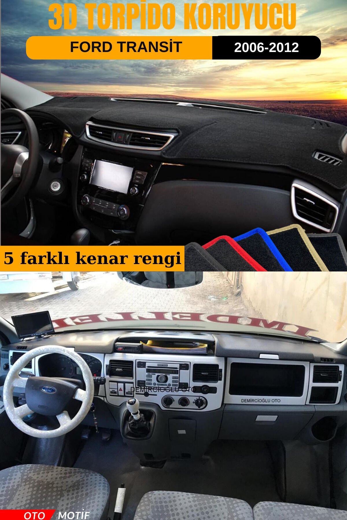 FORD TRANSİT 2007-2012 3D TORPİDO KORUYUCU KILIF - ÖN GÖĞÜS KAPLAMA