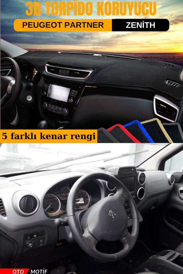 PEUGEOT PARTNER 3D TORPİDO KORUYUCU KILIF - ÖN GÖĞÜS KAPLAMA