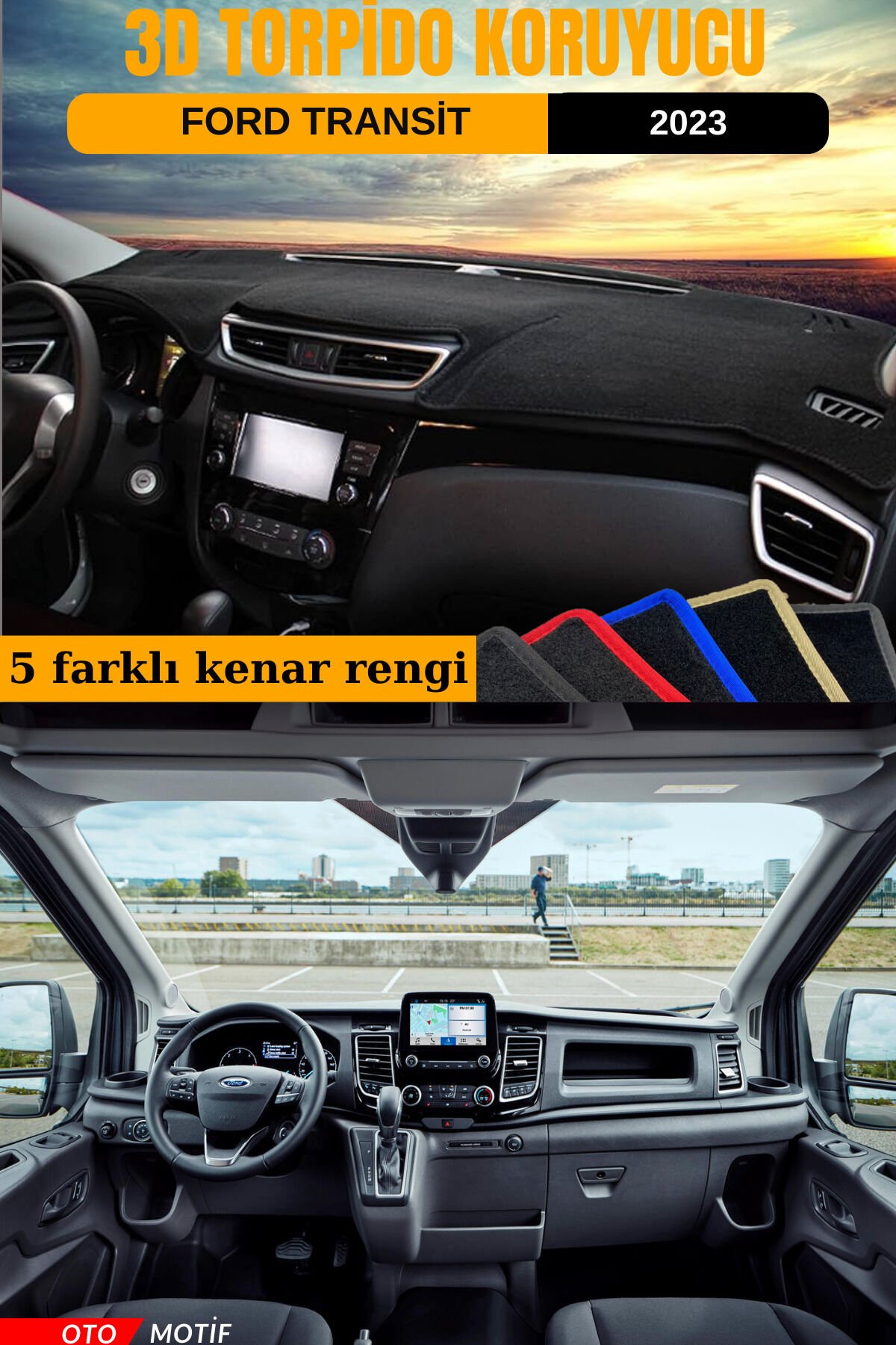 FORD TRANSİT 2023+ 3D TORPİDO KORUYUCU KILIF - ÖN GÖĞÜS KAPLAMA