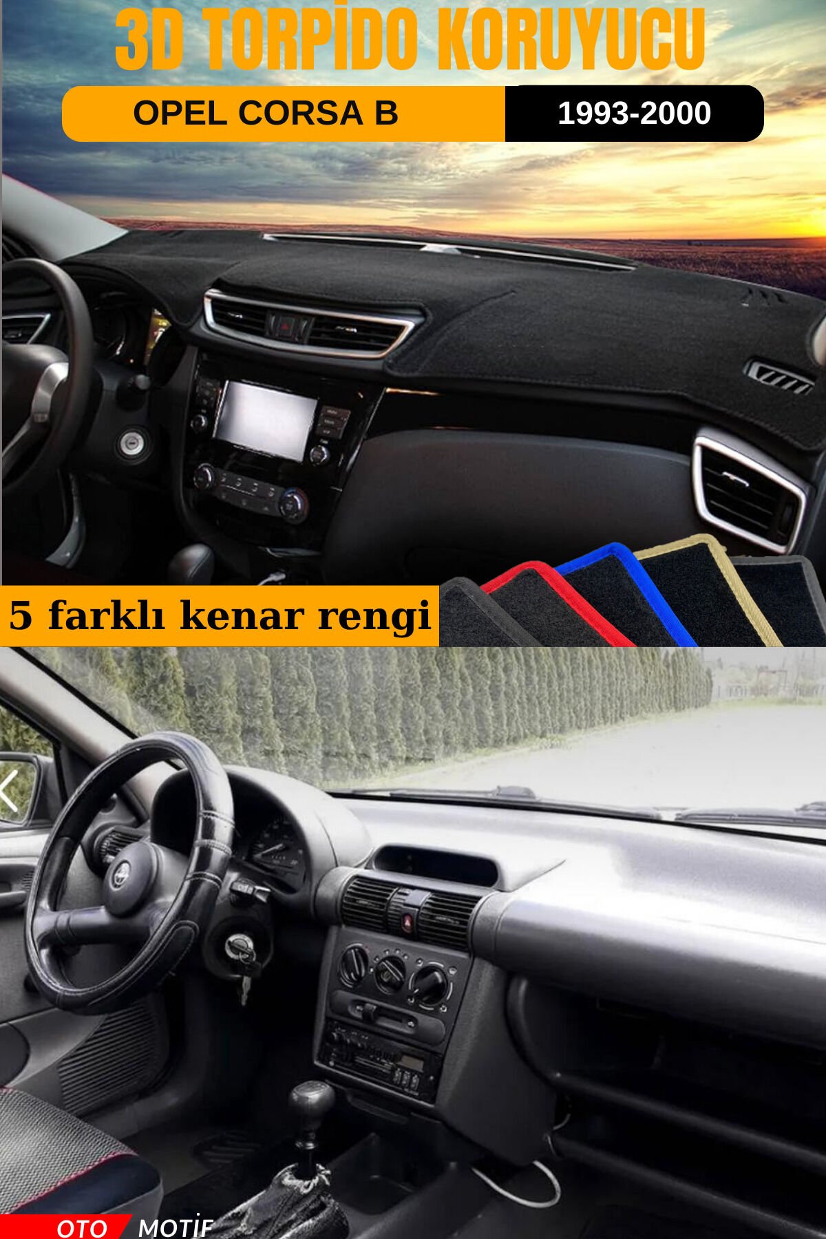 OPEL CORSA B 3D TORPİDO KORUYUCU KILIF - ÖN GÖĞÜS KAPLAMA