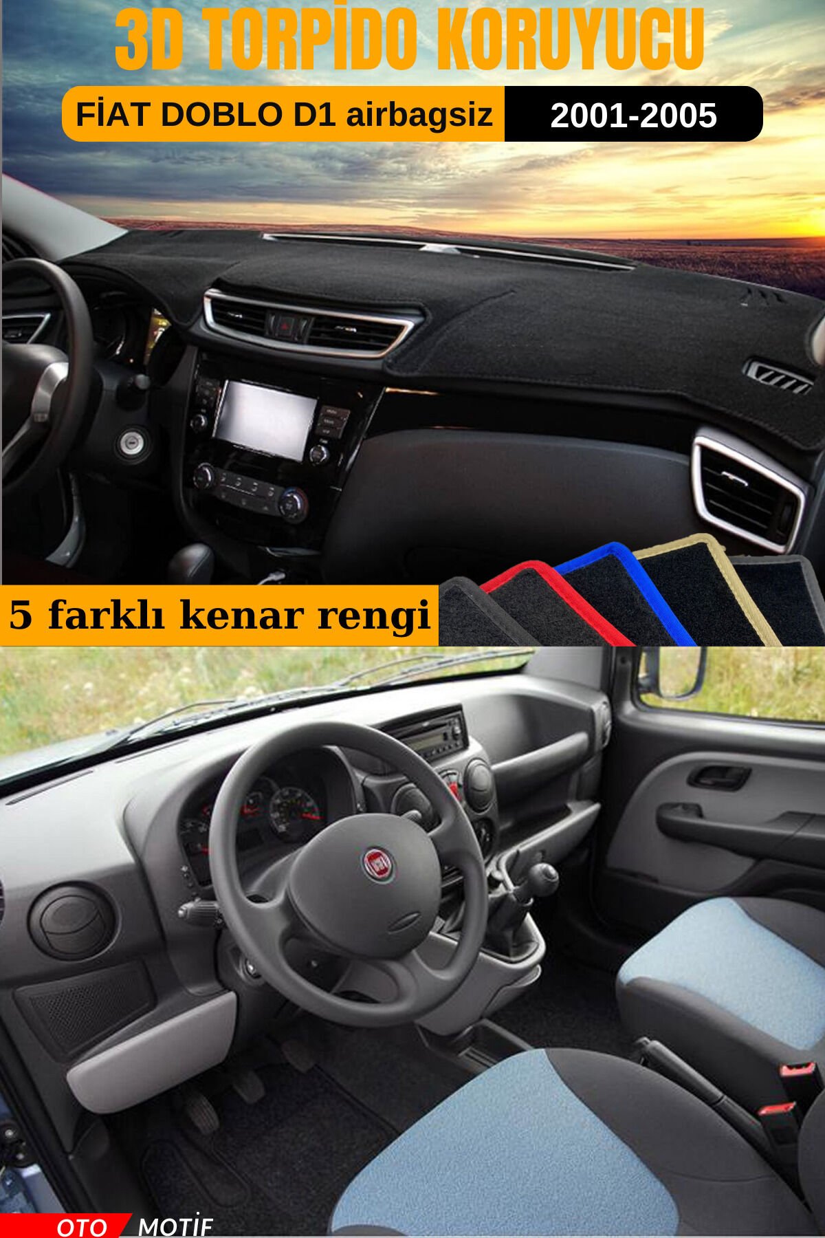 FİAT DOBLO D1 3D TORPİDO KORUYUCU KILIF - ÖN GÖĞÜS KAPLAMA