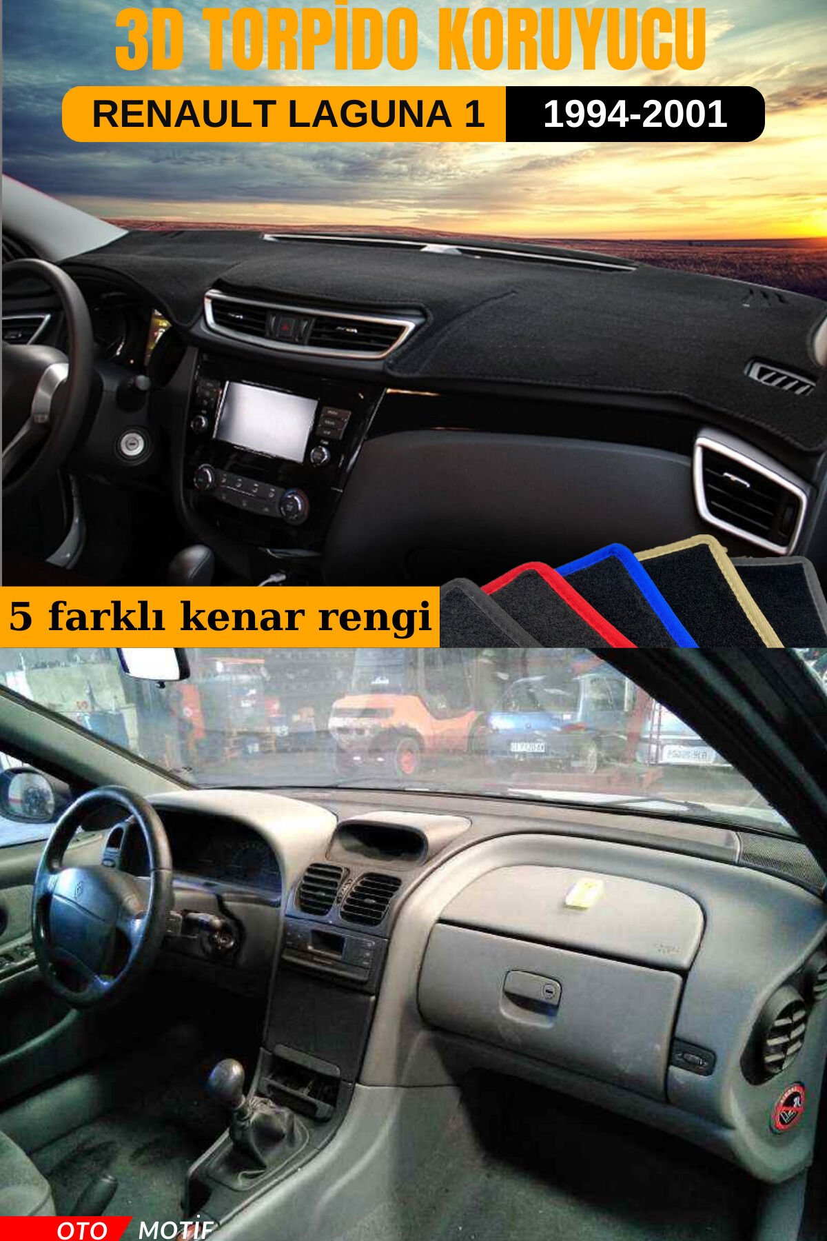 RENAULT LAGUNA 1 3D TORPİDO KORUYUCU KILIF - ÖN GÖĞÜS KAPLAMA