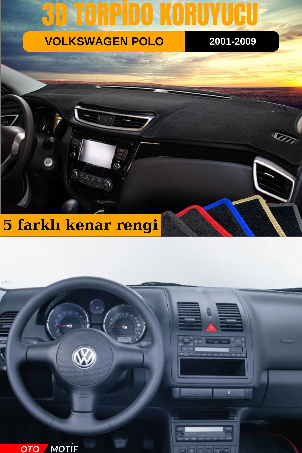 VOLKSWAGEN POLO 3D TORPİDO KORUYUCU KILIF - ÖN GÖĞÜS KAPLAMA
