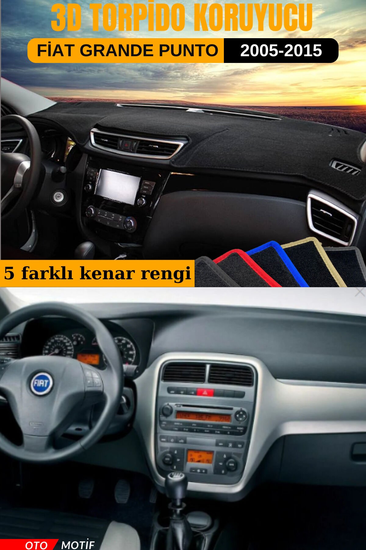 FİAT GRANDE PUNTO 3D TORPİDO KORUYUCU KILIF - ÖN GÖĞÜS KAPLAMA