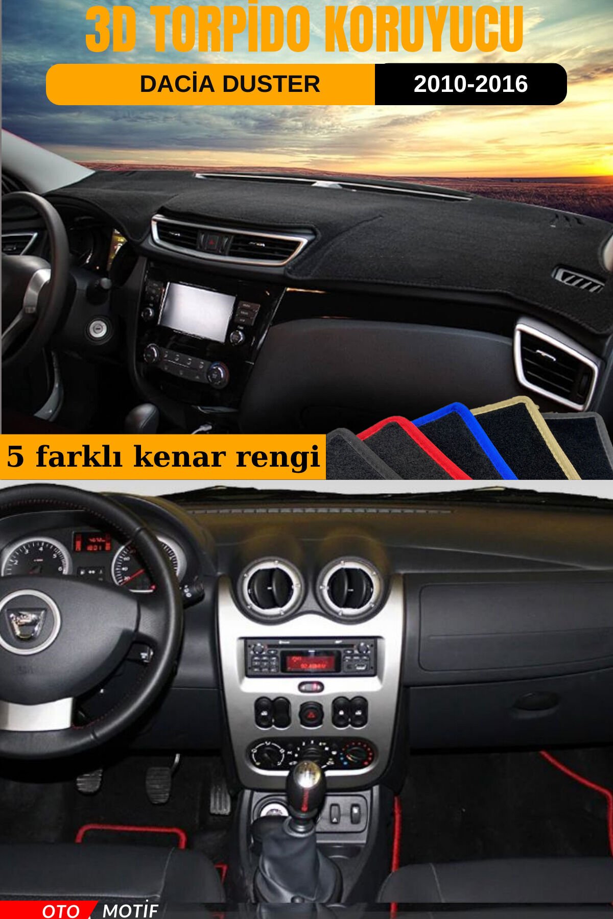 DACİA DUSTER 3D TORPİDO KORUYUCU KILIF - ÖN GÖĞÜS KAPLAMA