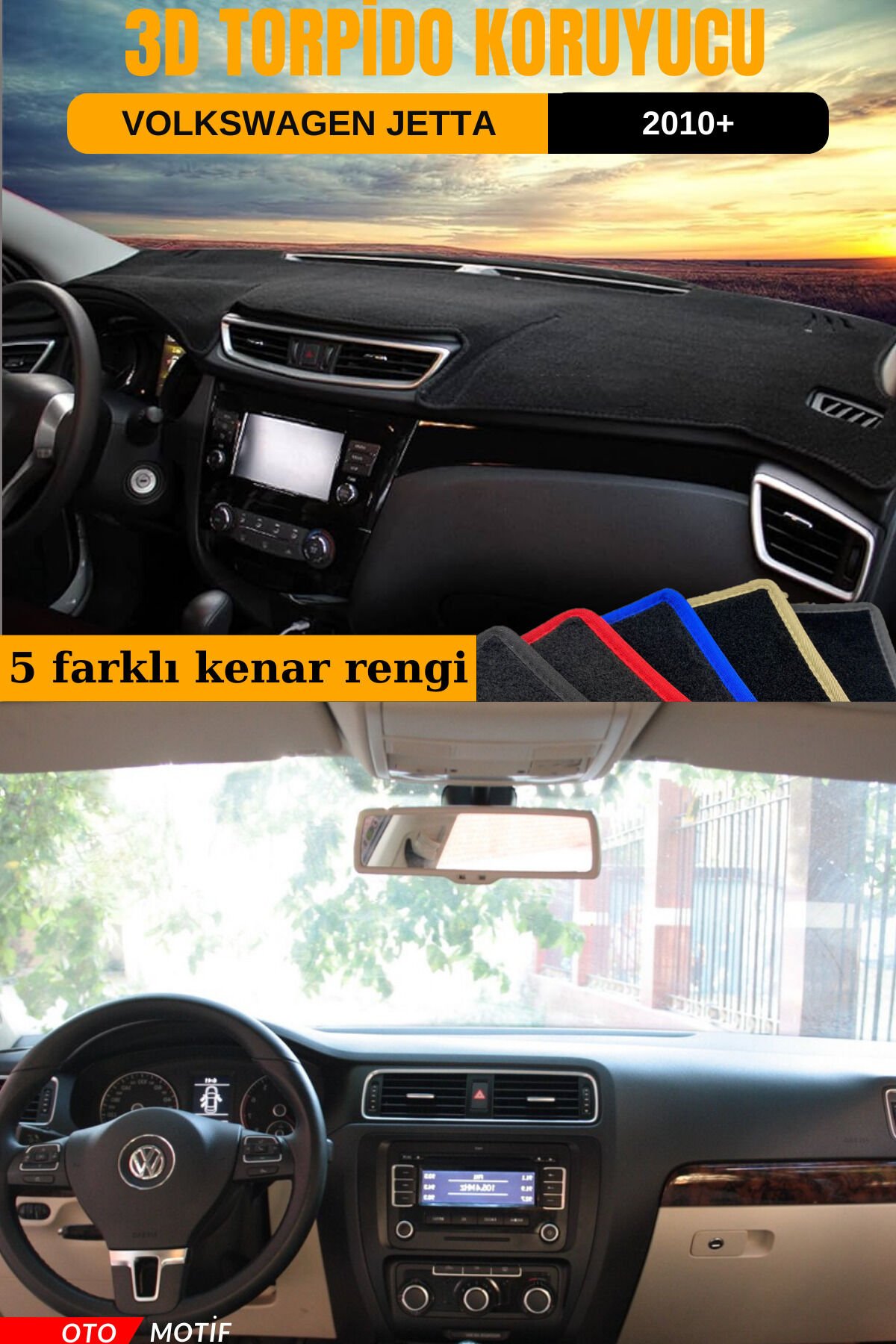 VOLKSWAGEN JETTA 3D TORPİDO KORUYUCU KILIF - ÖN GÖĞÜS KAPLAMA