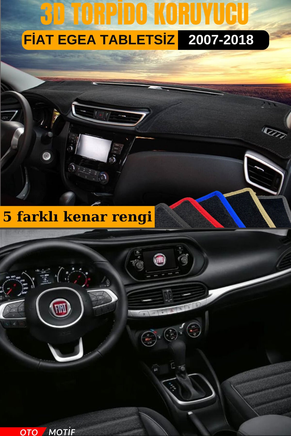 FİAT EGEA (TABLETSİZ) 3D TORPİDO KORUYUCU KILIF - ÖN GÖĞÜS KAPLAMA