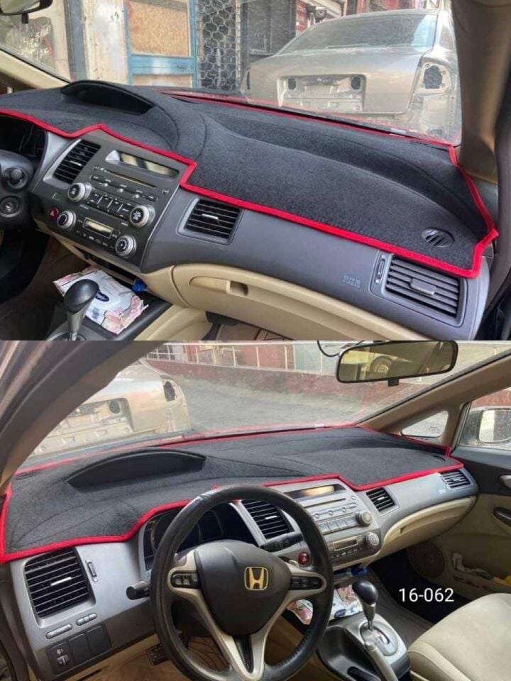 Honda Civic FD 6 Torpido Koruması Kırmızı 2005-2011 Modellerine Uygun Torpido Halısı